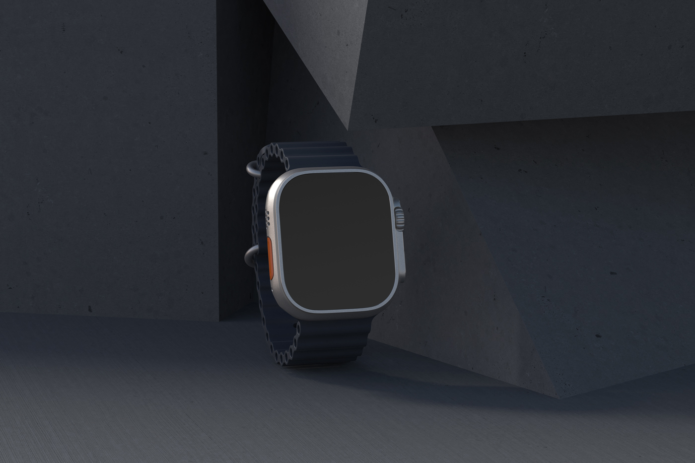Apple Watch in dark concrete scene